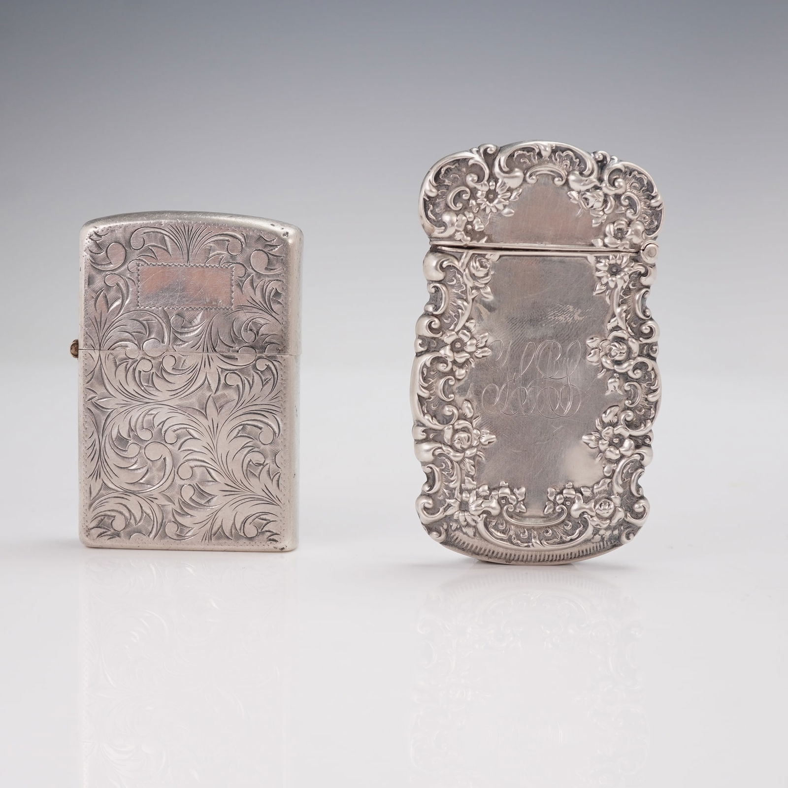 2pc Sterling Silver Lighter Cases, Marked 950 and 831 (1 of 7)