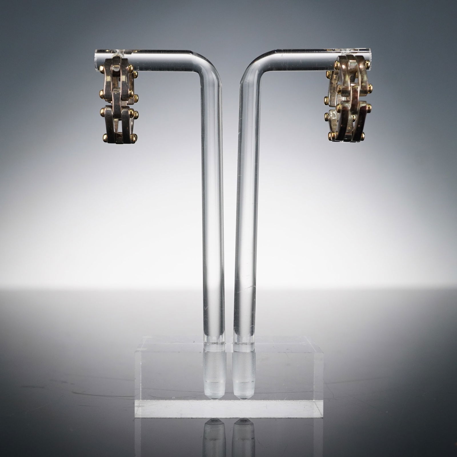 Tiffany & Co. Sterling Silver & 18K Gold Gatelink Earrings (1 of 6)