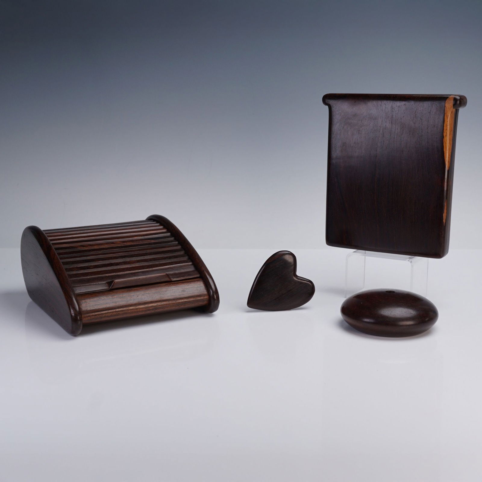 4pc Barry Biesanz Cocobolo Wood Desk Accessories, Signed (1 of 5)