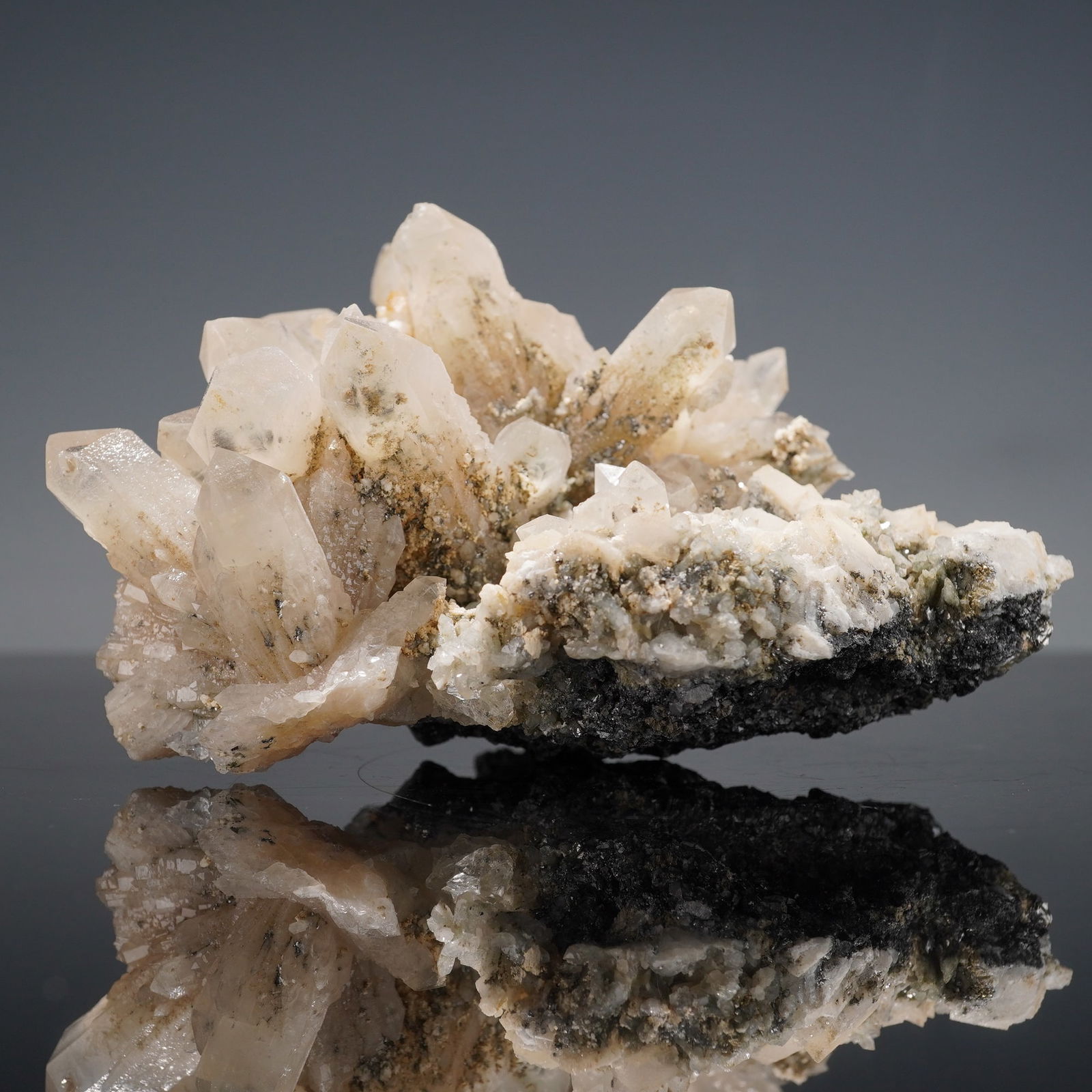 Quartz Crystal Cluster w/ Galena & Pyrite on Matrix Mineral Specimen (1 of 8)