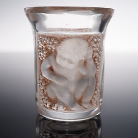 Lalique Sepia Crystal Shot Glass, Enfants