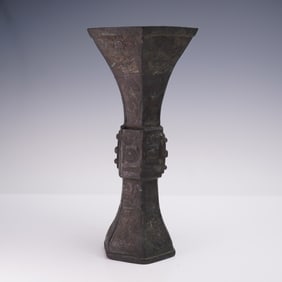 Chinese Bronze Gu Vase