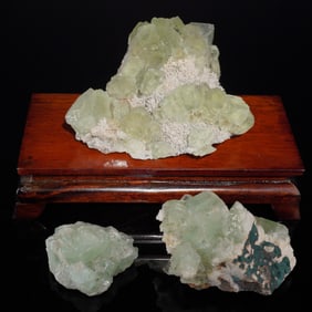 3pc Fluorite, Apophyllite and Datolite Mineral Specimens