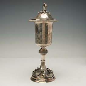 Russian Silver Chalice with Cover and Engraved Presentation