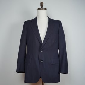 Lanvin Men's Blue Pinstripe Suit Jacket