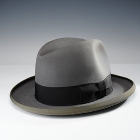 Stetson Royal De Luxe St. Regis Gray Felt Hat with Black Band