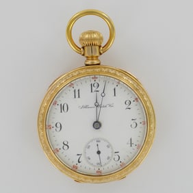 Illinois Watch Co. Bunn Special 18S 14K Gold Filled HC Pocket Watch, Dueber