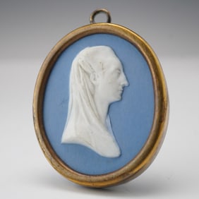 Wedgwood and Bentley Blue Jasperware Mounted Oval Pendant