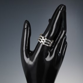 Tiffany & Co. Sterling Silver & 18K Gold Gatelink Ring