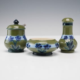 4pc Macintyre & Co. Florian Ware Tableware with Sterling Silver Spoon