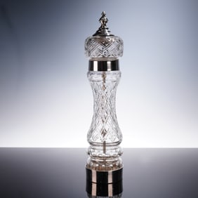 Crystal Pepper Shaker with Silver-Tone Top