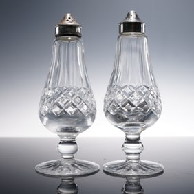 2pc Waterford Crystal Footed Shaker Set, Lismore Pattern