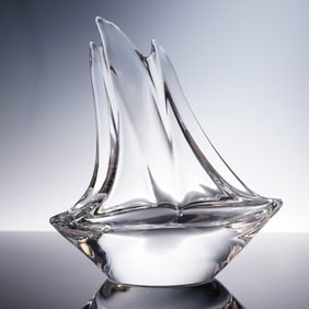 Daum Crystal Art Glass Sailboat Sculpture