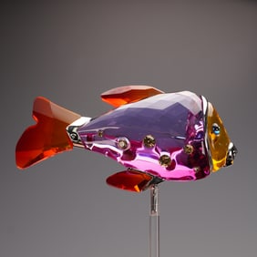 Swarovski Crystal Paradise Fish Figurine, Camaret Fuchsia Rain 626205