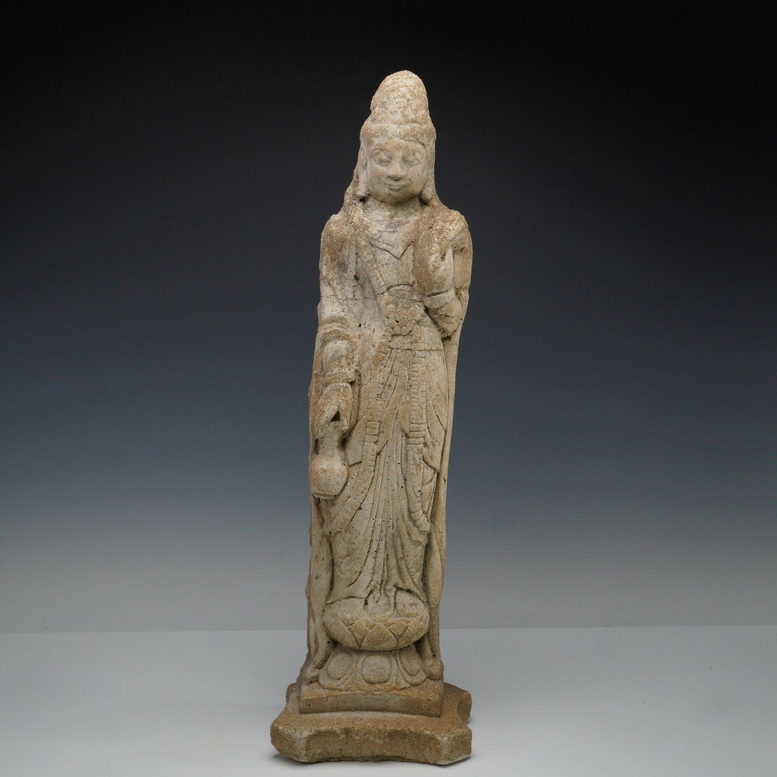 Monumental Concrete Standing Bodhisattva Sculpture (1 of 8)