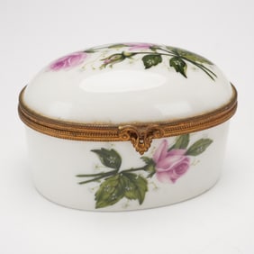 Halga France Porcelain Keepsake Box, Roses