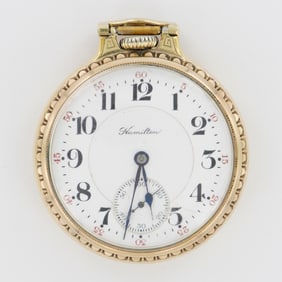 Hamilton Watch Co. Bar Over Crown 992 16S 10K Gold Filled Pocket Watch