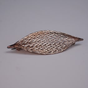 Tiffany & Co. Sterling Silver Woven Leaf Brooch