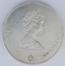 1973 Canadian Olympiad XXI Silver 5 Dollars Coin, Map of North America