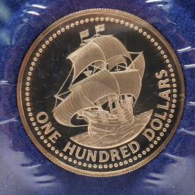 1975 The Franklin Mint Barbados One Hundred Dollar Gold Coin BU