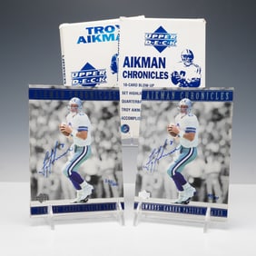 2pc Set of Upper Deck Troy Aikman Card Blowups