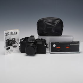 2pc Weston WX7 35mm and Minolta Autopak 460T Cameras