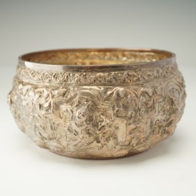 Burmese Silver Repousse Small Bowl