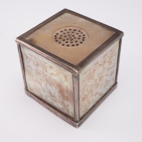 Mother of Pearl and Silver Hair Pin Stand