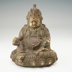 Tibetan Gilt Bronze Small Seated Figure of Buddha