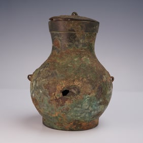 Chinese Archaic Lidded Bronze Vase