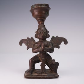 Indian Bronze Garuda Figural Candlestick