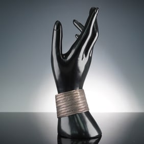 19th Century Indian Silver Flat Braided Bracelet