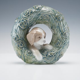 Lladro Porcelain Figurine, Puppy Natural Frames 1008071