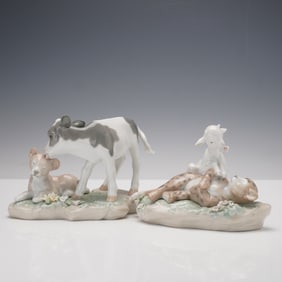 2pc Lladro Porcelain Figurines, Young Animals