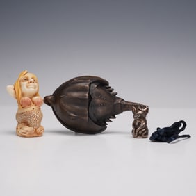 3pc Harmony Kingdom, Horseshoe Crab, Andrea of the Sea and Sterling Pendant