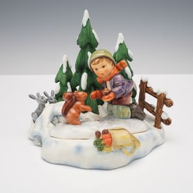 2pc Goebel Hummel Sculpture and Figurine, Autumn Frolic