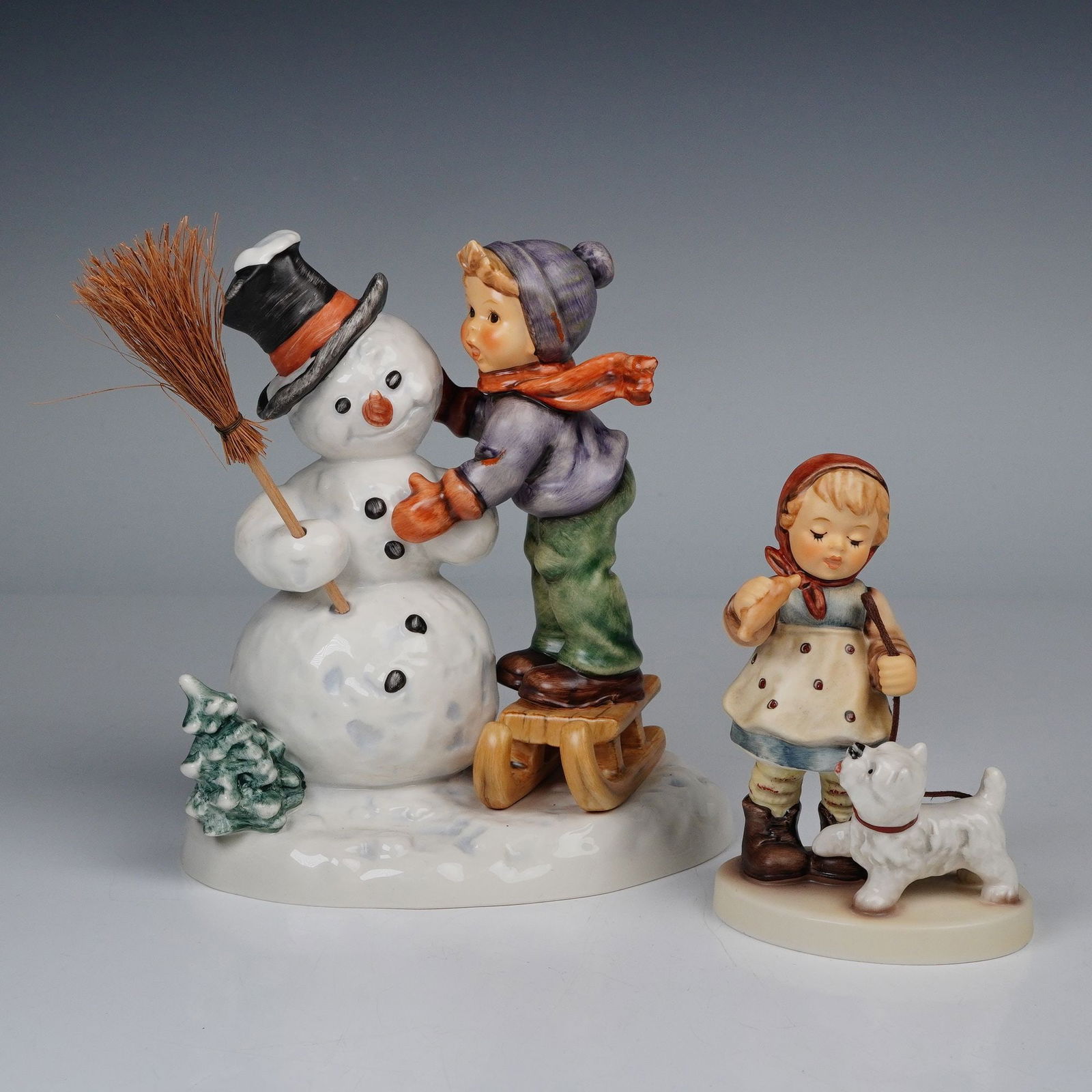 2pc Goebel Hummel Porcelain Figurines, Making New Friends & Christmas Treat (1 of 3)
