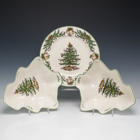 3pc Spode Christmas Tree and Garland Serveware Set
