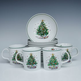 12pc Salem Christmas Eve Porcelain Dinnerware Set for Four
