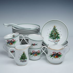 23pc Salem Christmas Eve Porcelain Dinnerware Set for Four