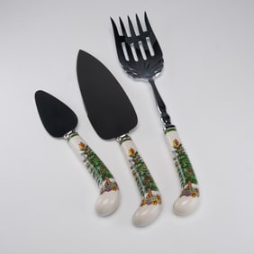 3pc Spode Christmas Tree Serving Utensils