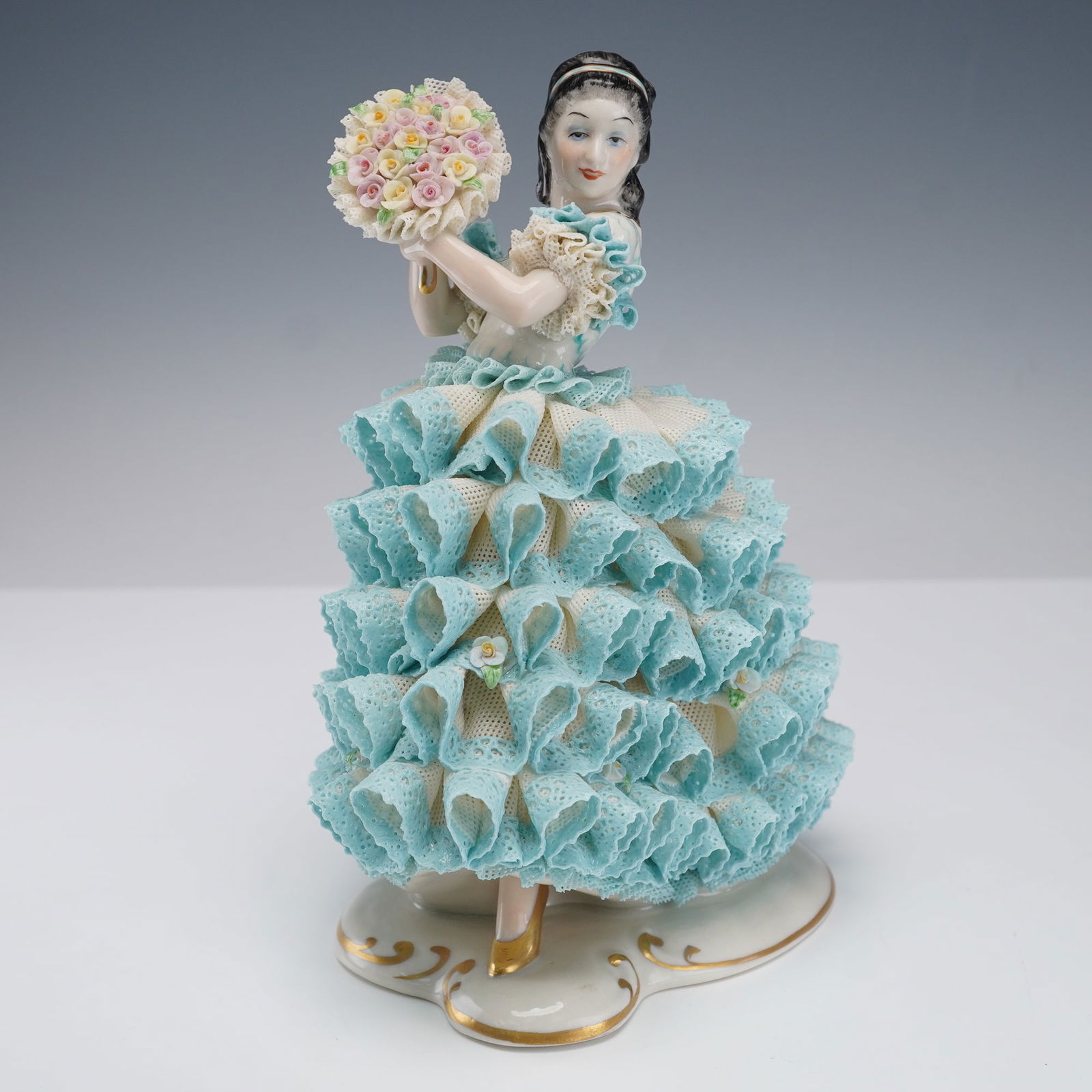 Irish Dresden Porcelain Figurine, Rose of Tralee (1 of 6)