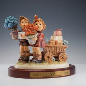 2pc Goebel Hummel Figurine, Loves Bounty with Base