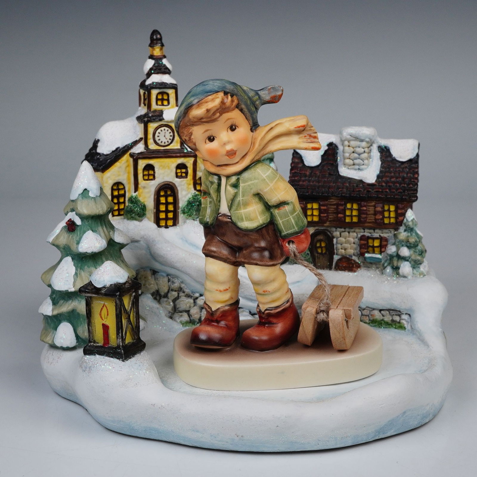 2pc Goebel Hummel Home for the Holidays Music Base + Winter Sleigh Figurine (1 of 5)