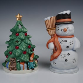 2pc Goebel Porcelain Christmas Votive Holders