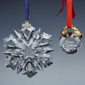 2pc Swarovski Crystal Christmas Ornaments