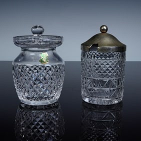 2pc Waterford and Crystal Jelly Jars