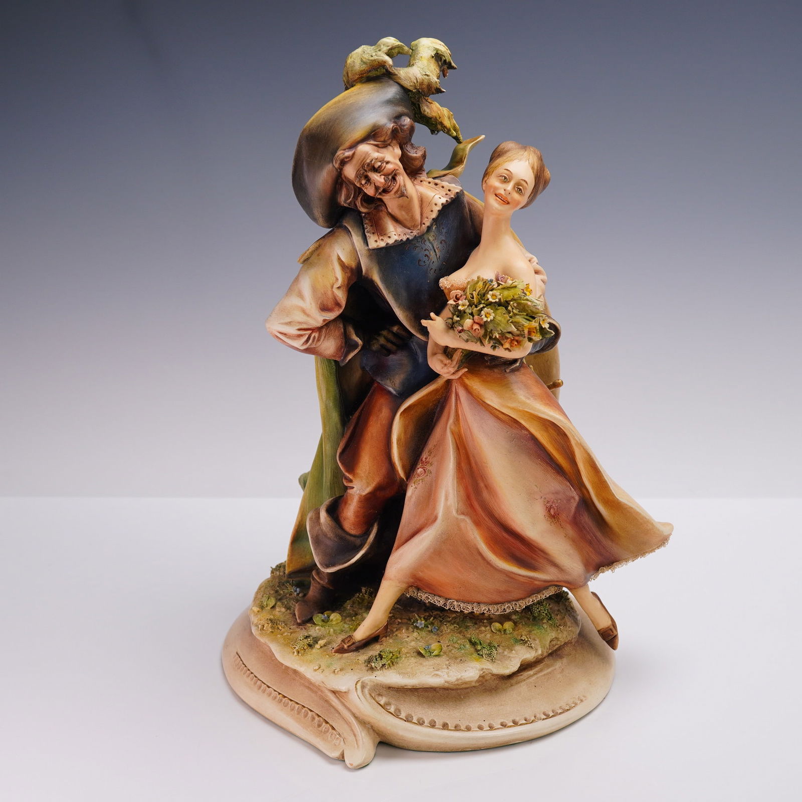 Antonio Borsato Porcelain Figurine, Musketeer and Lady (1 of 5)