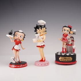 3pc Betty Boop Character Figurines and Music Box