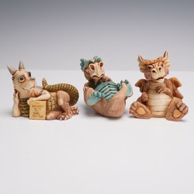 3pc Harmony Kingdom Treasure Boxes, Coco, Lazuli, and Femme Fatale